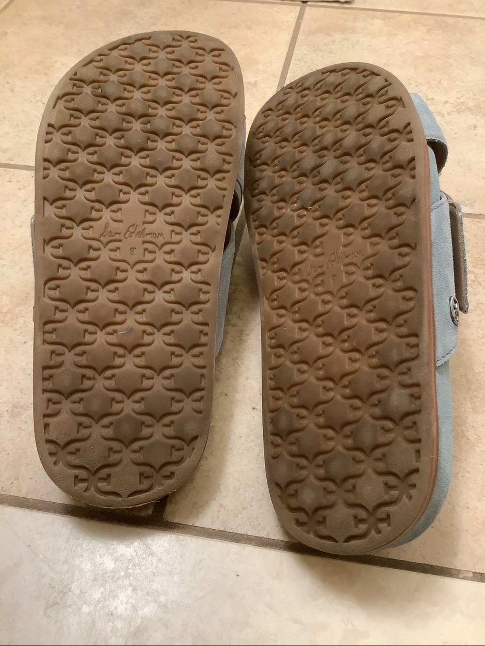 Sam Edelman blue suede comfort slides sandals, size 8 - Picture 6 of 6